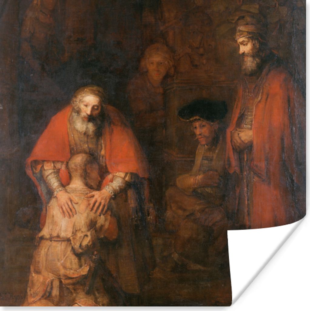 MuchoWow Poster Die Rückkehr des verlorenen Sohnes - Rembrandt van Rijn 30x30 cm - Wandposter - Printing