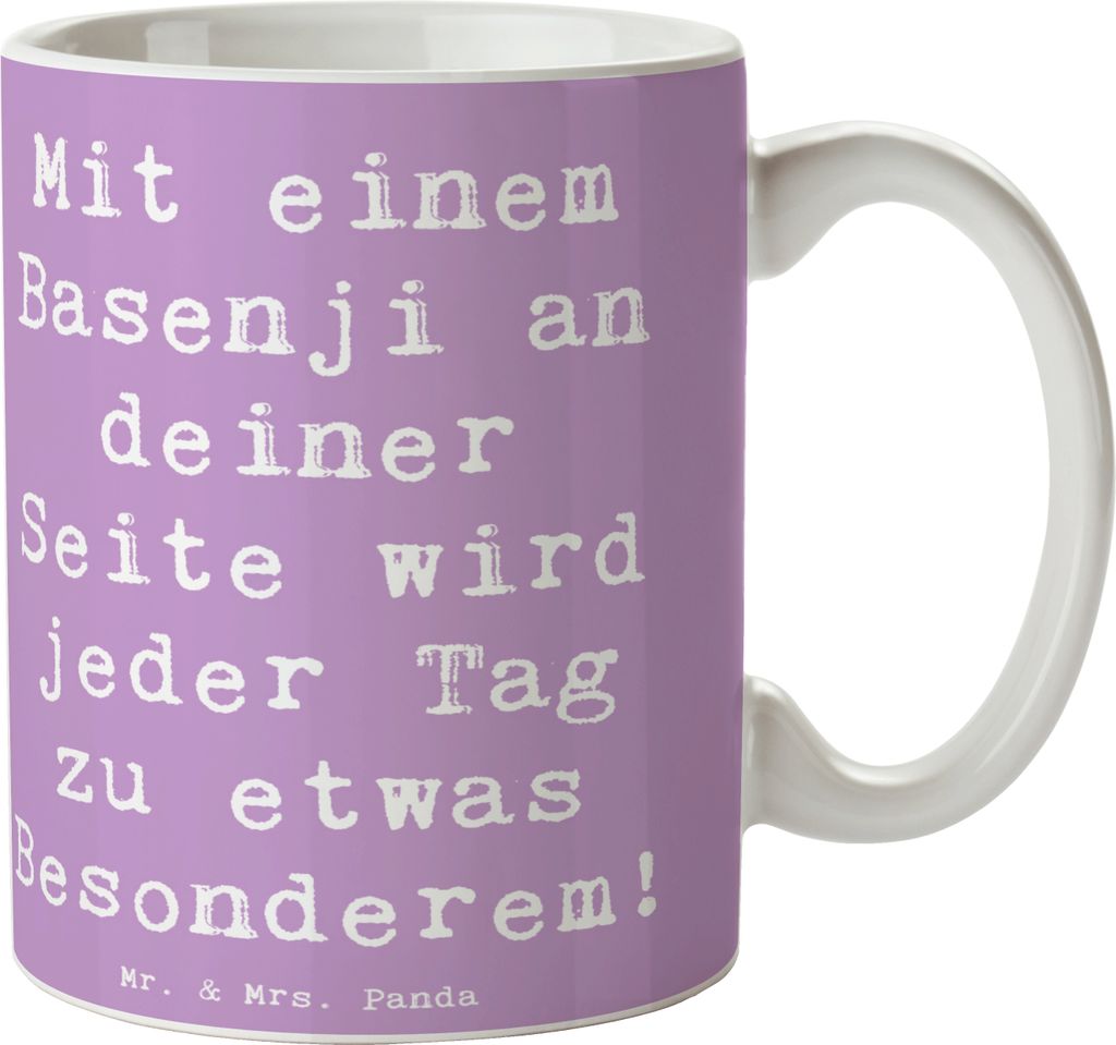 Mr. & Mrs. Panda Becher Spruch Basenji Freude - Lavendeltraum - Geschenk, Hunderasse, Hunderassen Eigenschaften, Abenteuer, Hunde, Trinkbecher, Tas...