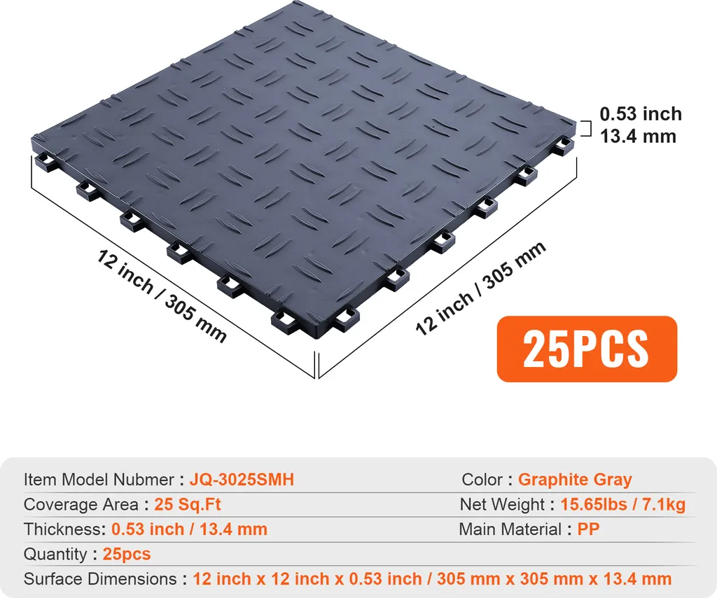 Carrelage Garage Clipsable Interlocking 25 Dalles Antidérapantes