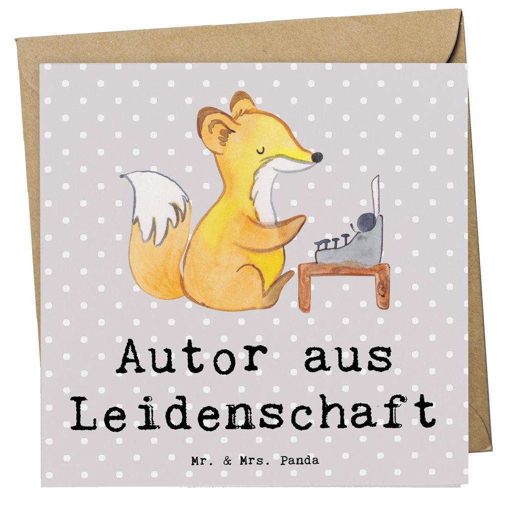 Mr. & Mrs. Panda Glückwunschkarte Autor Leidenschaft - Grau Produktbild 