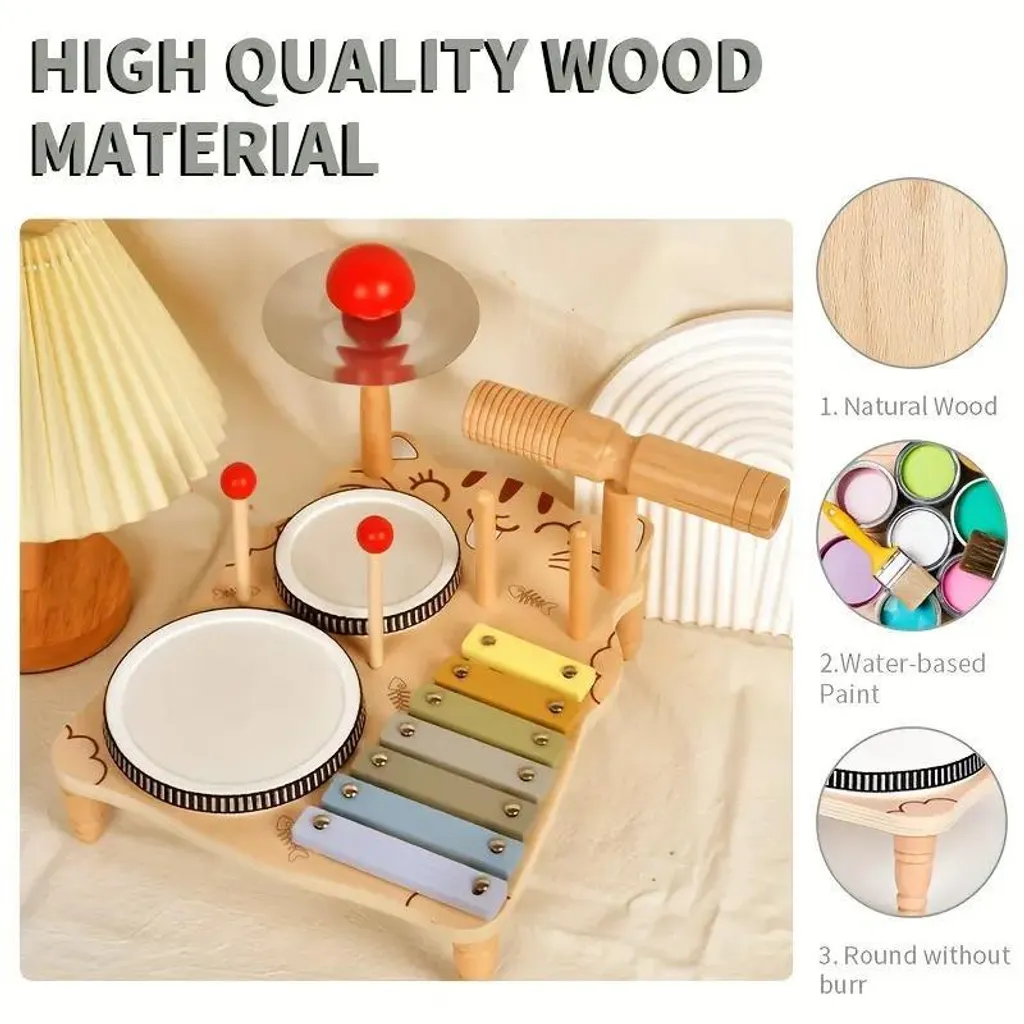Table musicale 6 instruments avec xylophone en bois - Design Zimilo - 2