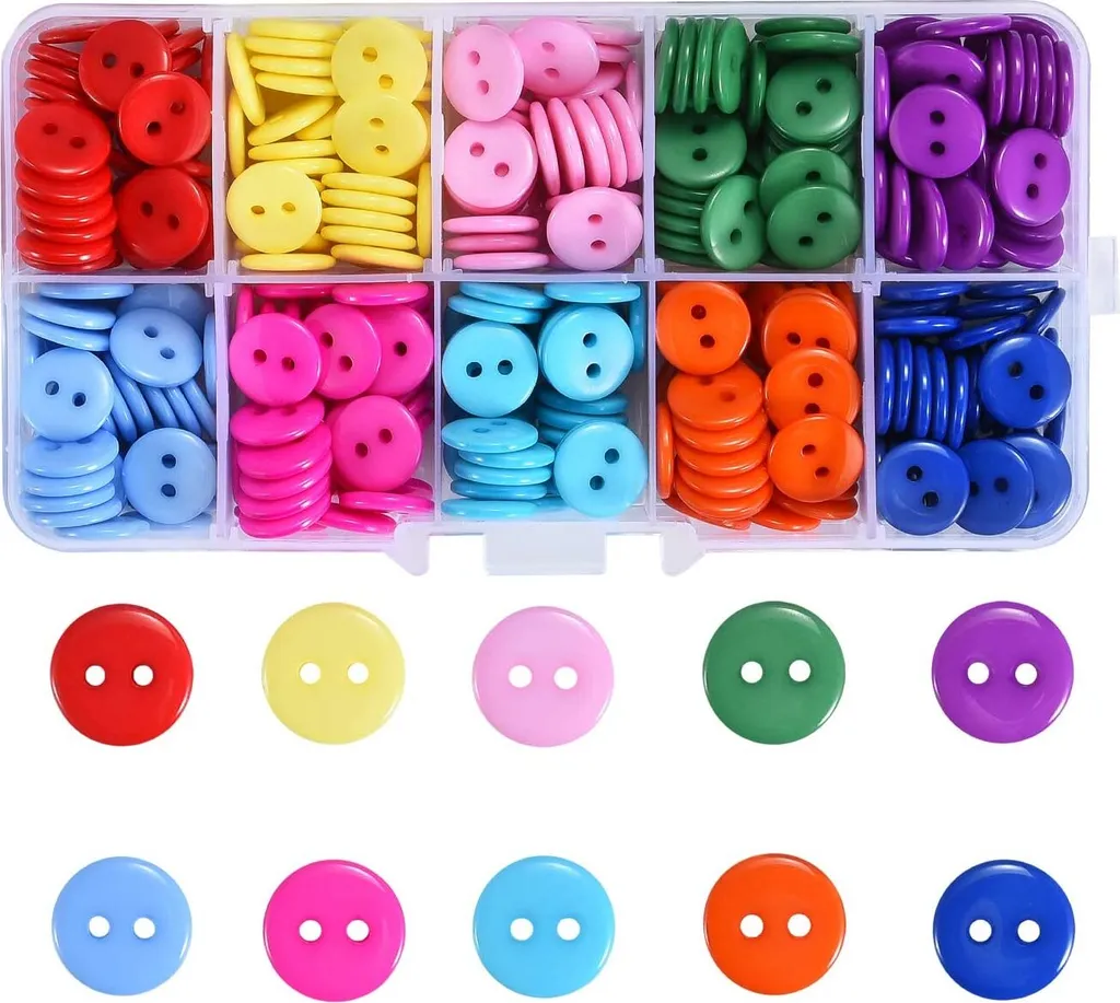 200 Stück Holz Knöpfe Stern Form - Bunte DIY Nähknöpfe Für Kleidung