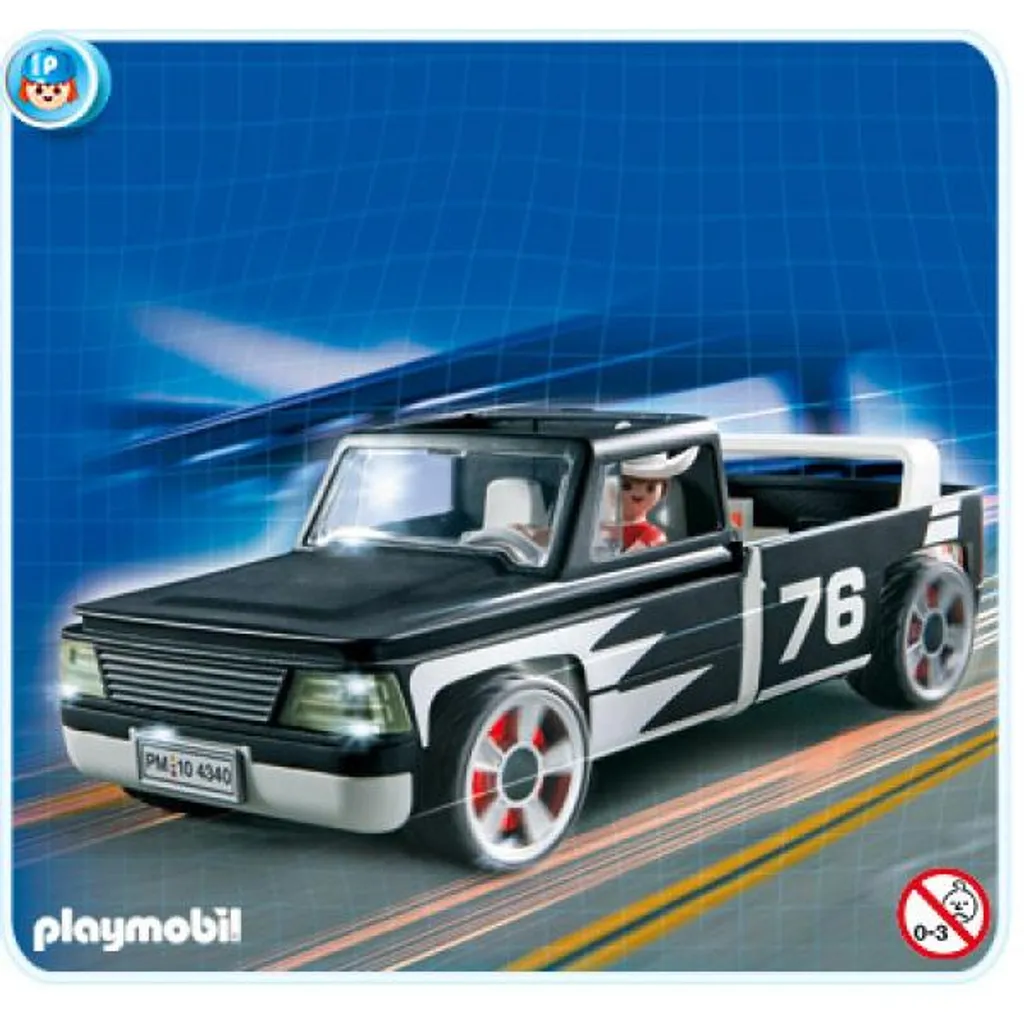 PLAYMOBIL 4340 Pick-up avec Remorque et Moto - Set Complet à Emporter