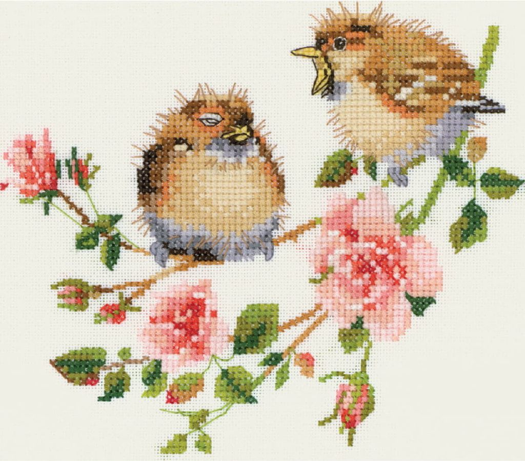 Heritage Aida "Rose Chick-chat (A)" Kreuzstich-Bausatz, VPRO778-A, 15x13,5cm