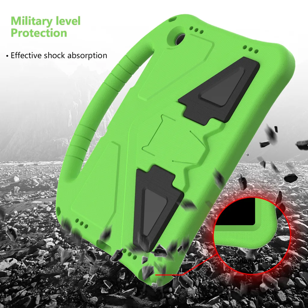Custodia per bambini per Samsung Galaxy Tab A11 Plus/ A11+ 11", custodia antiurto leggera in EVA con supporto pieghevole e maniglia verde - 7