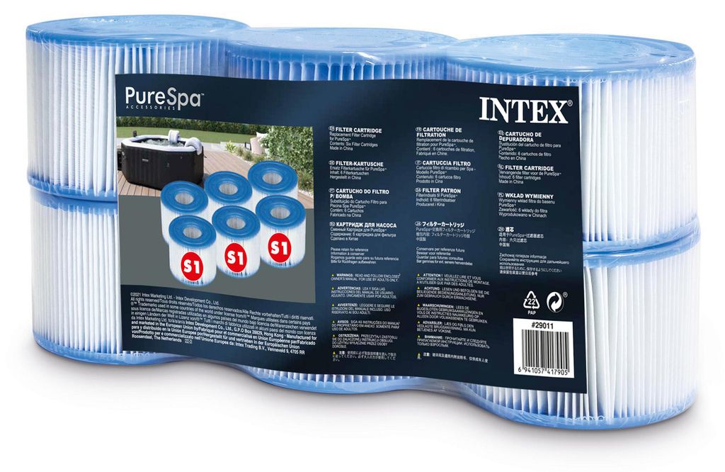 Jeu de 6 filtres S1, ensemble Pure SPA INTEX 29011 Image du produit 