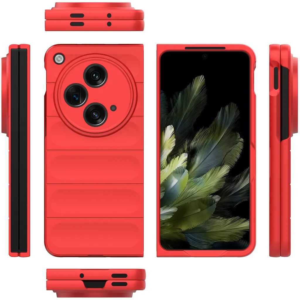 OnePlus Open Cover Rossa in PC Rigido - Eleganza Opaca e Grip - 3