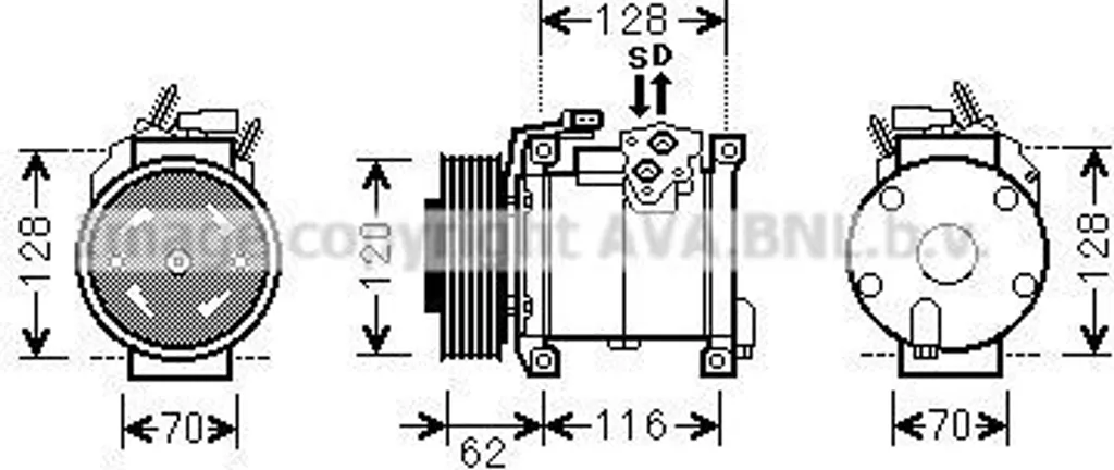 Compresseur Clim Silencieux pour Voyager IV - Remplace 5005421AA OE