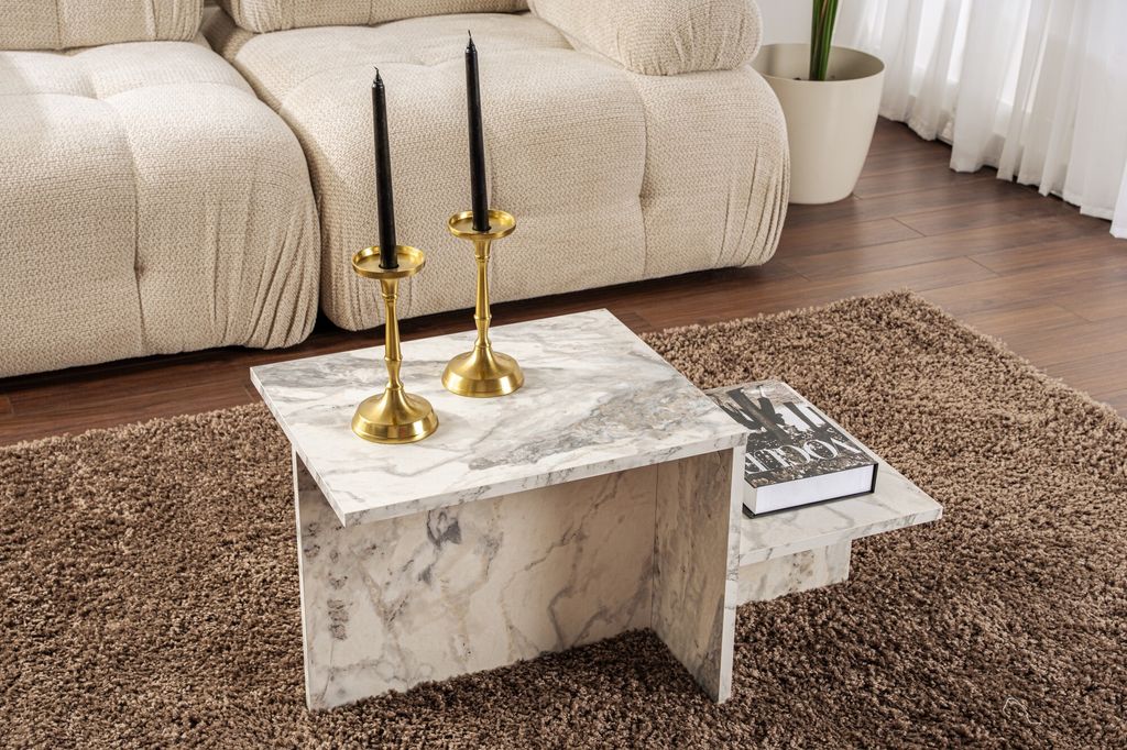 Skye Decor, Harmony - Fressia Marble, Couchtische, Freesia Marmor, 80 x 40 x 40 cm