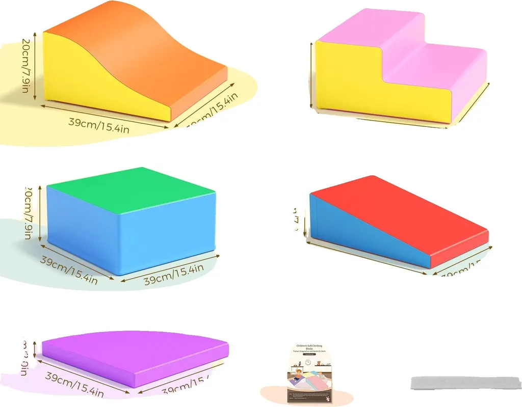 Blocs éducatifs en mousse PU lavable et set de motricité pour chambre