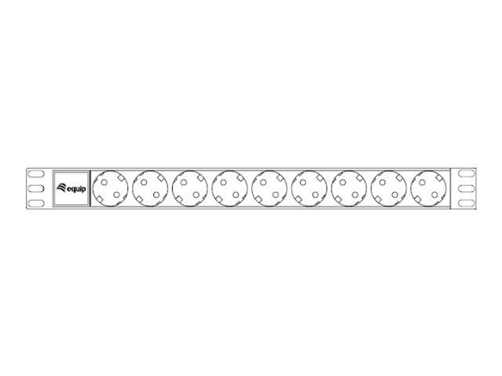 Equip Bâti de prises 19" 9x noir 1UH Image du produit 
