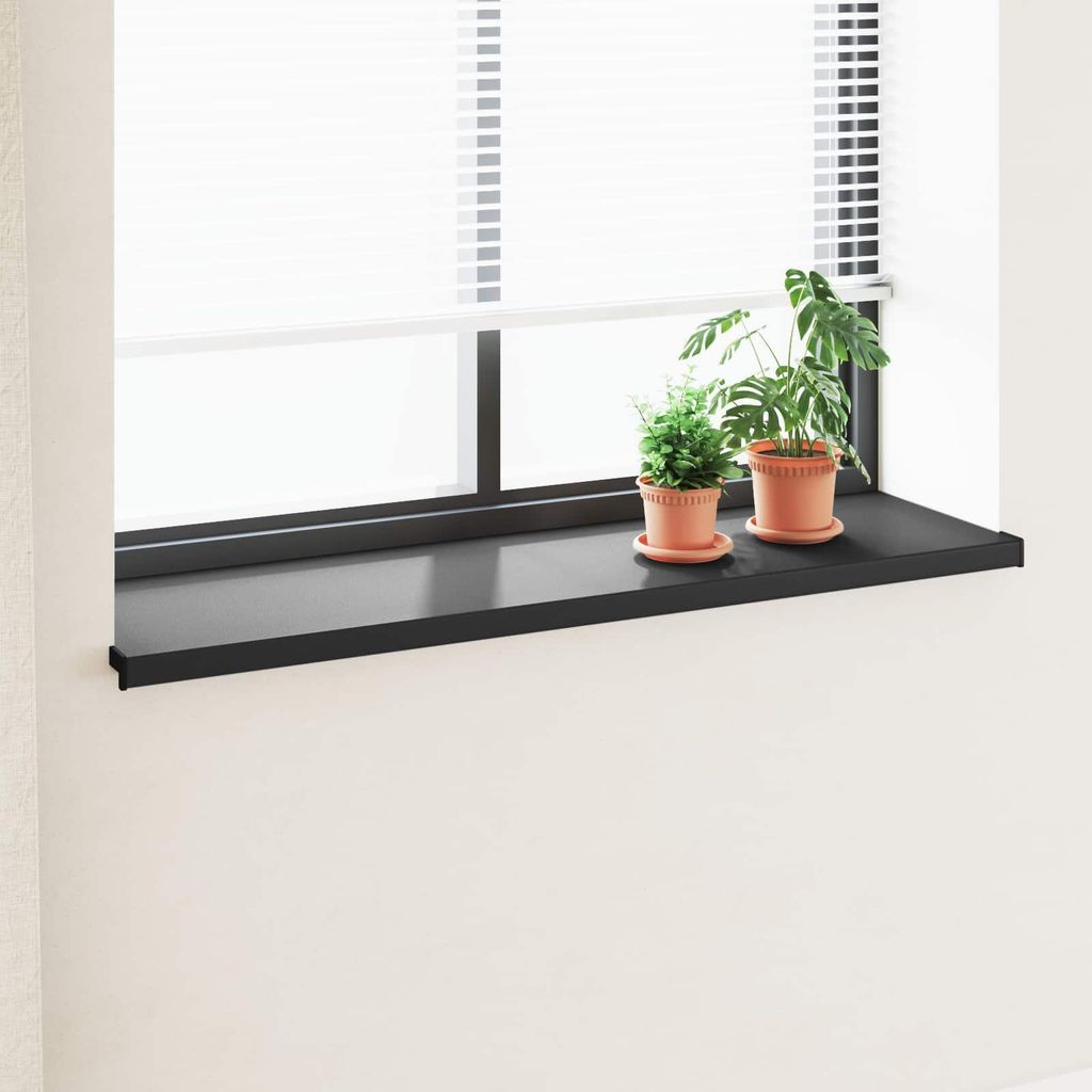 Fensterbank Schwarz mit Holzmaserung 140 x 45 x 4,5 cm PVC