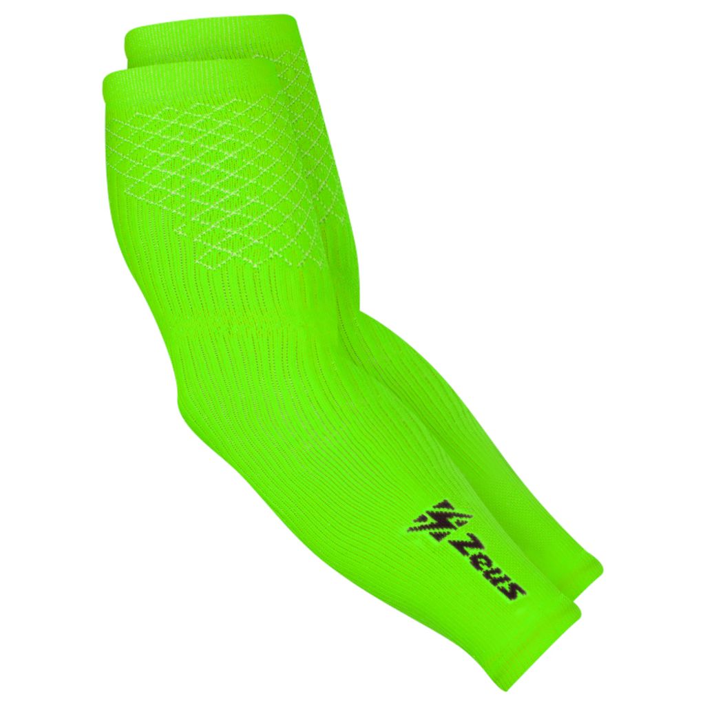 EG VERDE FLUO|Zeus Kompression Armsleeves Strick Ellbogenbandage neongrün