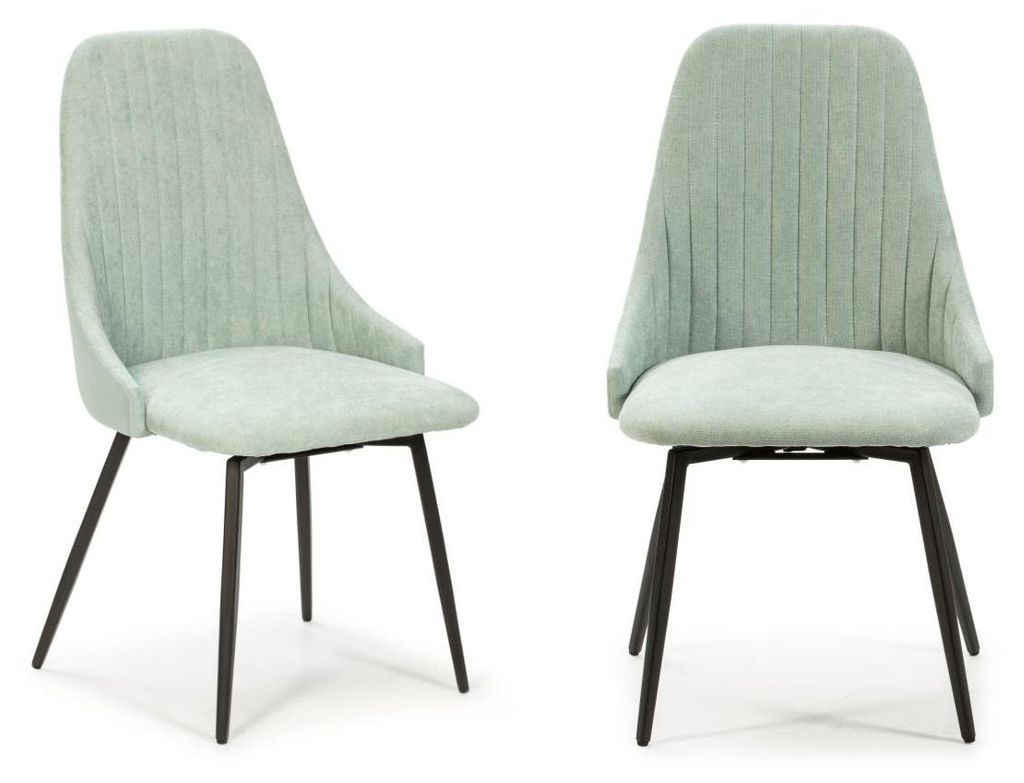 CALICOSY - Lot de 2 chaises pivotantes en tissu avec pieds Image du produit 