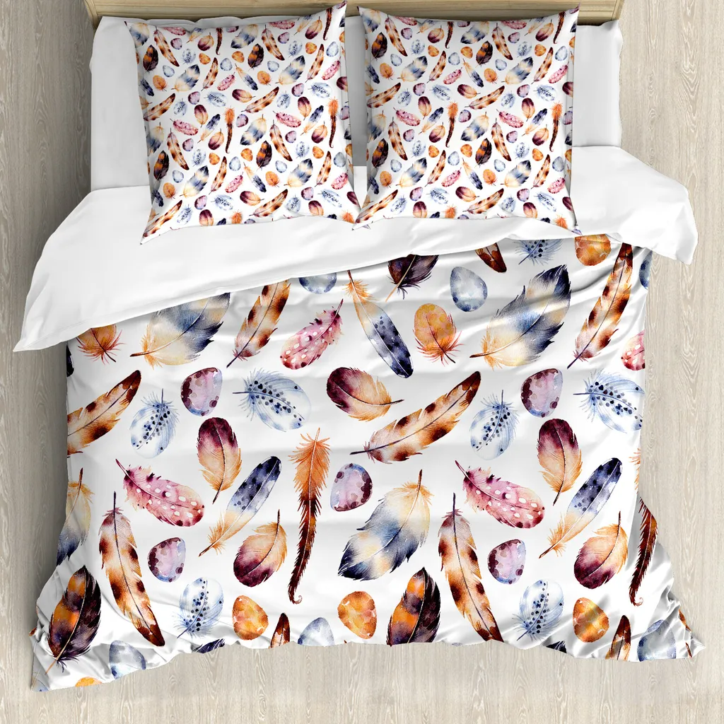 Copripiumino ABAKUHAUS Digitale Peacock Matrimoniale Arancione