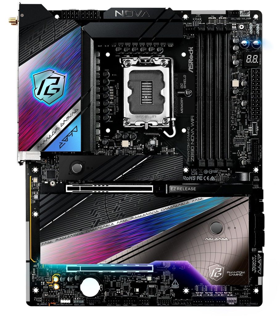 ASRock Phantom Gaming Z890 NOVA WIFI - Motherboard - ATX - LGA1851-Sockel - Z890 Chipsatz - USB4, USB-C 3.2 Gen 2x2, USB 3.2 Gen 2, USB 3.2 Gen 1 -...