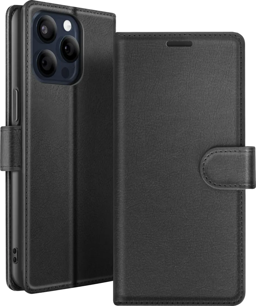 Zanaé Custodia Portafoglio iPhone 15 Pro Max Nero - Protezione Magnetica
