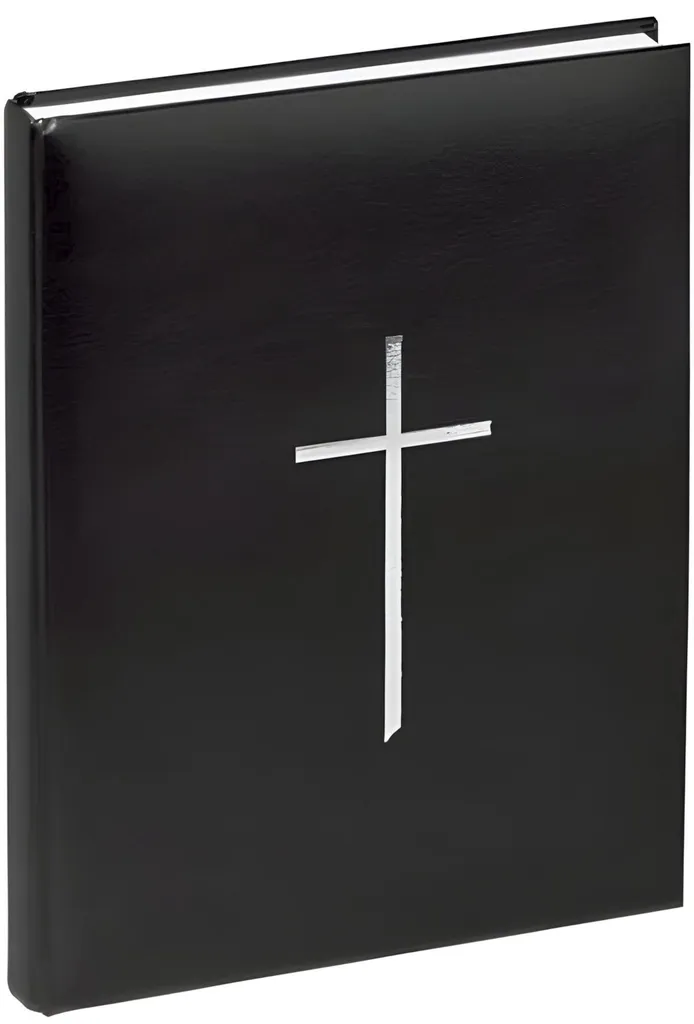 PAGNA Livre de condoléances noir 192 pages - Registre de deuil élégant