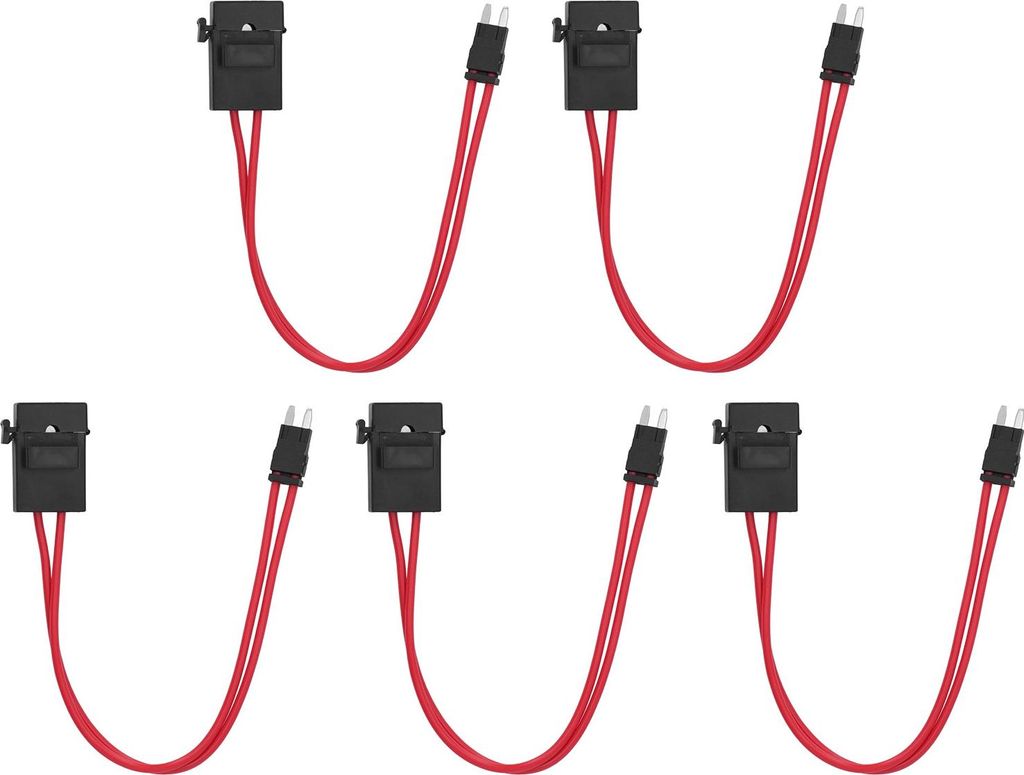 5-teiliges Kfz-Sicherungshalter-Verbinder-Set, Mini-Hochleistungs-Kabelverlängerung für Fahrzeuge, ATM 20A 16AWG mit 5 Sicherungen, ACK S 10,9 mm