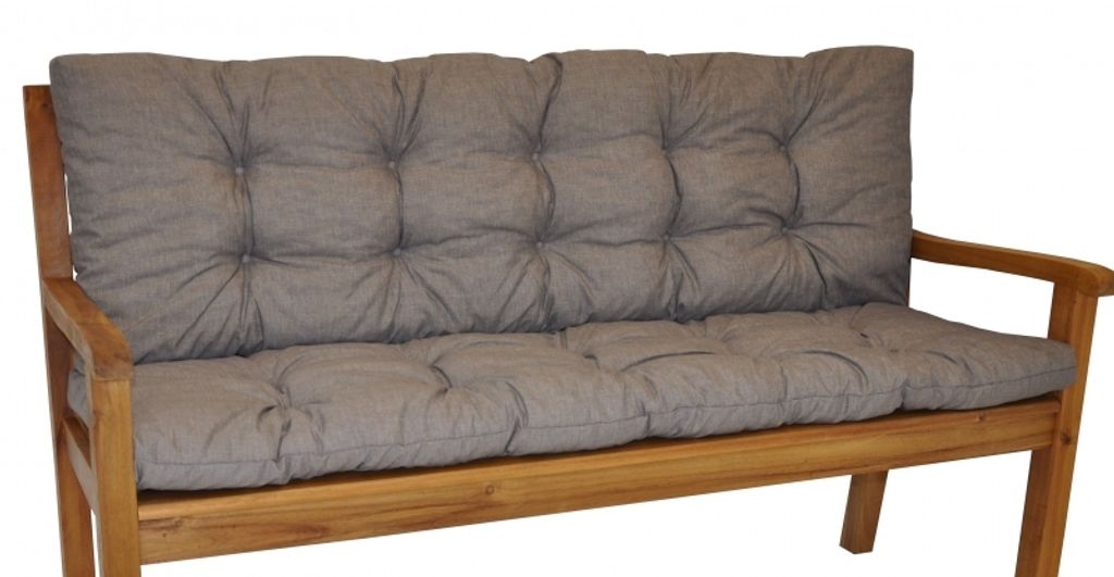 Polstr na zahradní lavičku 150 cm - látka šedý melír Obrázek produktu 
