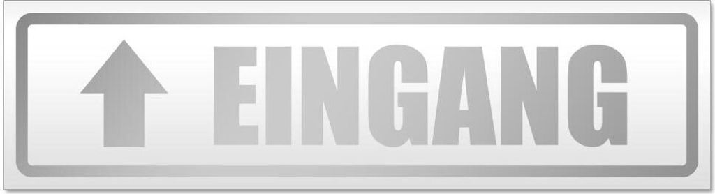 Kiwistar Eingang mit Pfeil Magnetschild Schild magnetisch - 20cm Silber - Magnetfolie für Auto PKW Kfz