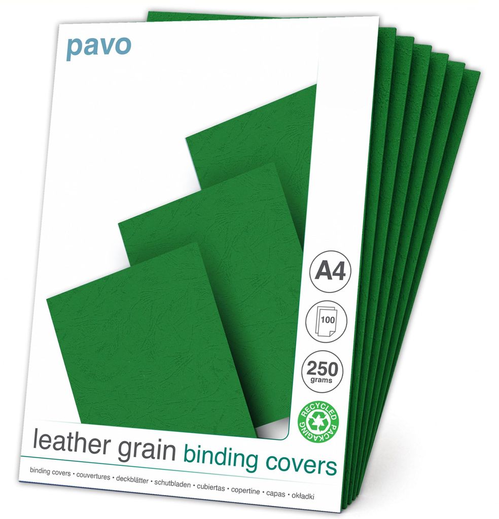 pavo Einbanddeckel, Lederstruktur, DIN A4, grn Productafbeelding 
