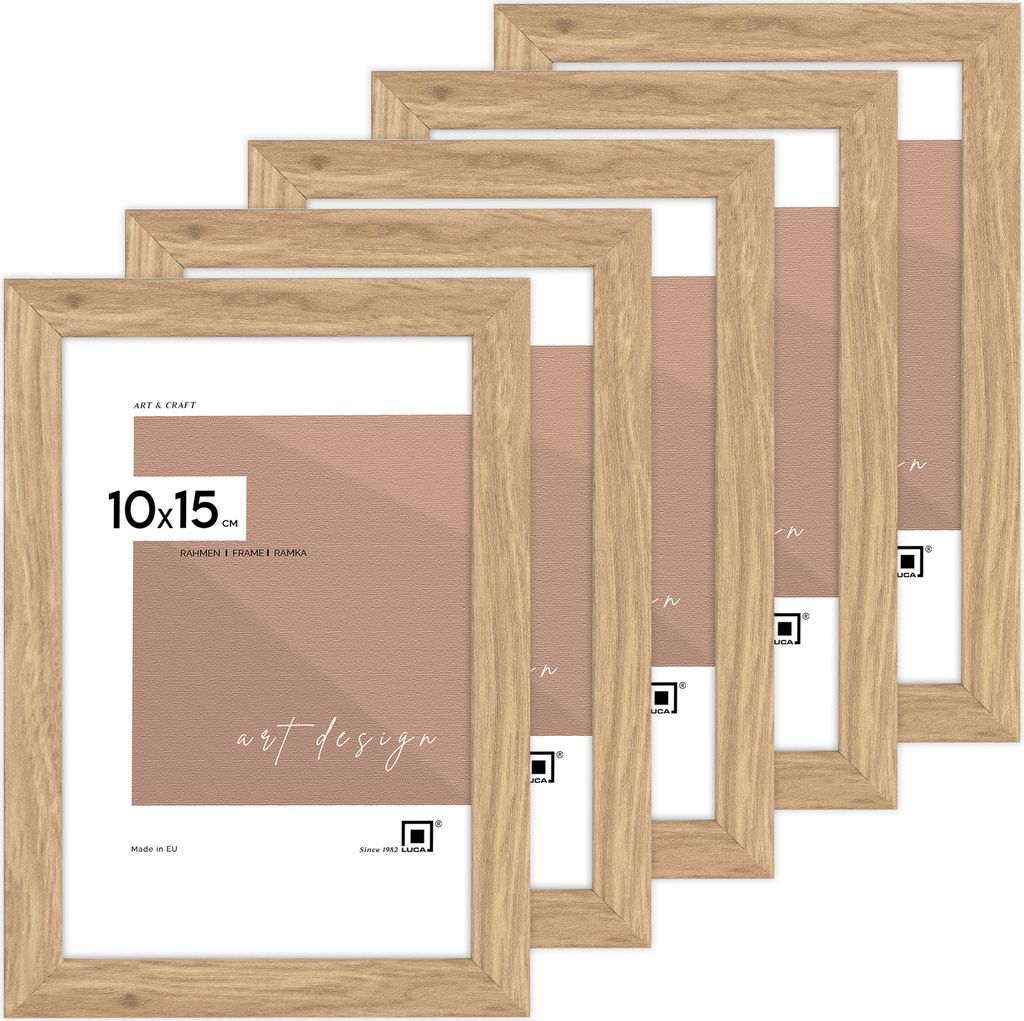 LUCA® Frames, FDM, 5er-set Bilderrahmen, Farbe Eiche, 10x15 Produktbild 