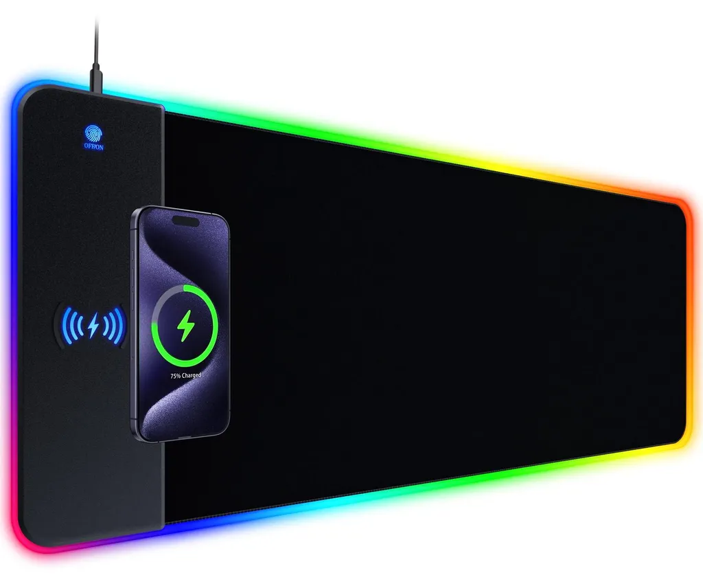 Tapis de souris gaming RGB avec chargeur sans fil 15W XXL Noir G-90