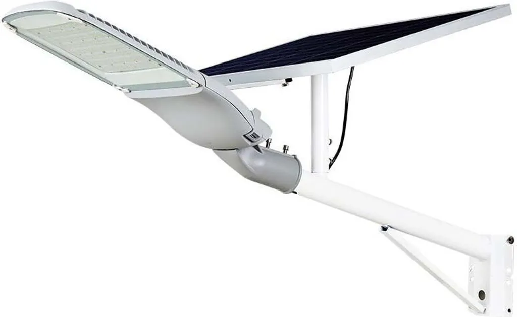 Lampadaire solaire extérieur IP65 pour éclairage public blanc 3000 lumens