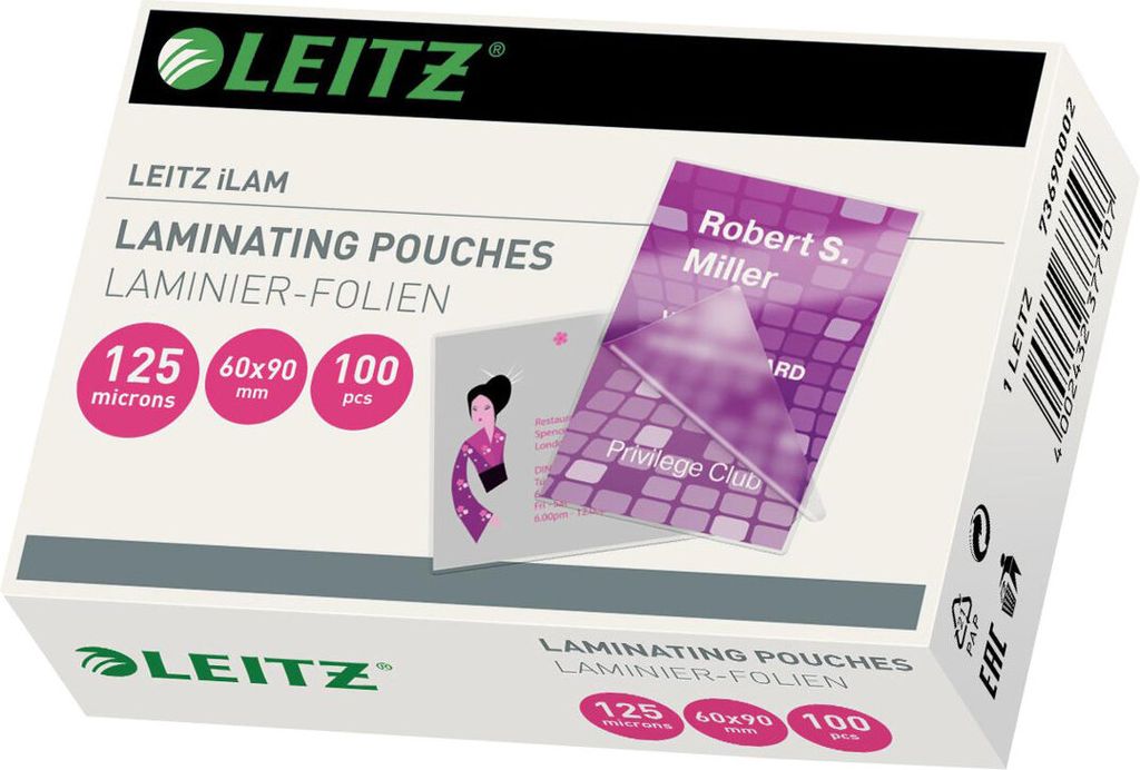 Leitz 73690002, Glänzend, Transparent, EVA Produktbild 