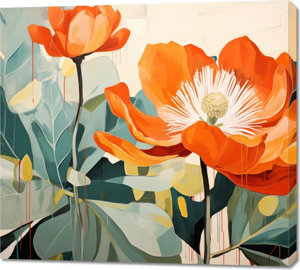 Quadro 100x90 cm Paesaggistica Vivace - Dipinto a Mano su Tela Canvas