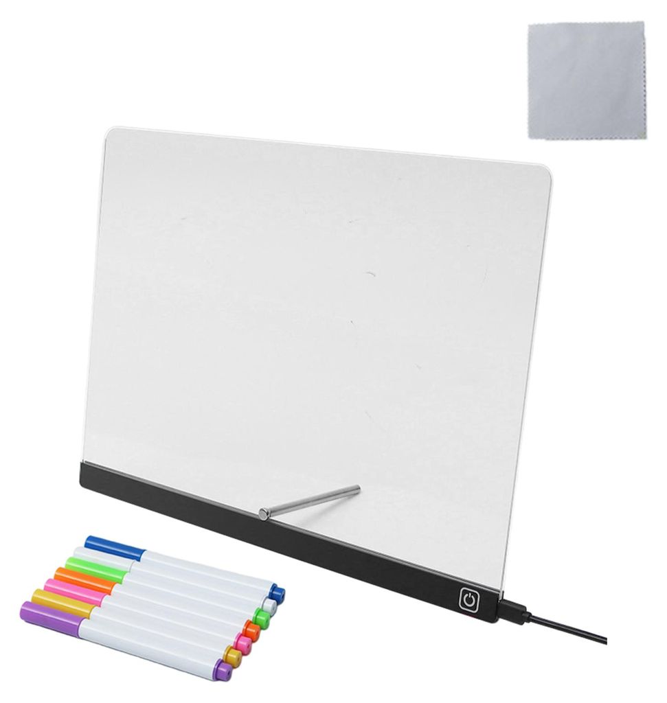 Wiederaufladbare LED-Notiztafel aus Acryl, abwischbare, leuchtende Nachrichtentafel, To-do-Listen-Tafel, wiederverwendbarer Wochenplaner