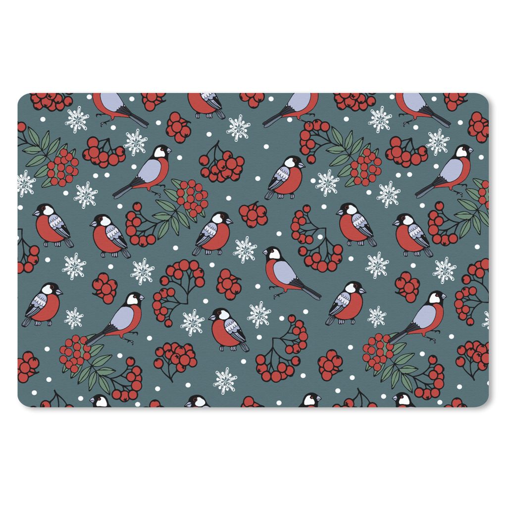 MuchoWow® Mauspad Mousepad Vogel - Weihnachten - Schnee - Produktbild 