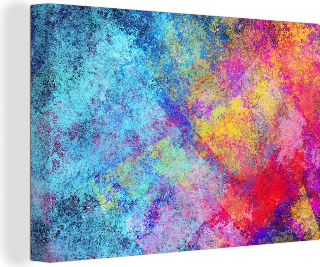 OneMillionCanvasses - Leinwandbilder - 140x90 cm, Abstraktes, farbenfrohes Ölgemälde, Wandbilder Kunstdruck Wanddekoration - Foto auf Leinwand ...