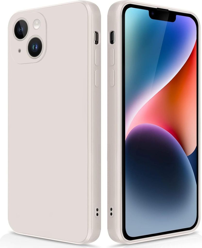 Silikon Hülle für iPhone 14 Flüssigsilikon Dünn Gel Gummi Matt Kratzfeste Schutzhülle Weiß