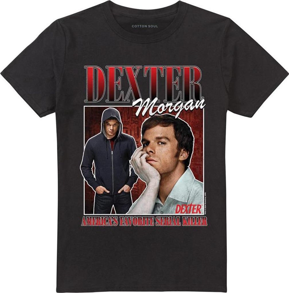 Dexter - "America ́s Favorite" T-Shirt für Herren/Damen Uni TV24734 (5XL) (Schwarz)