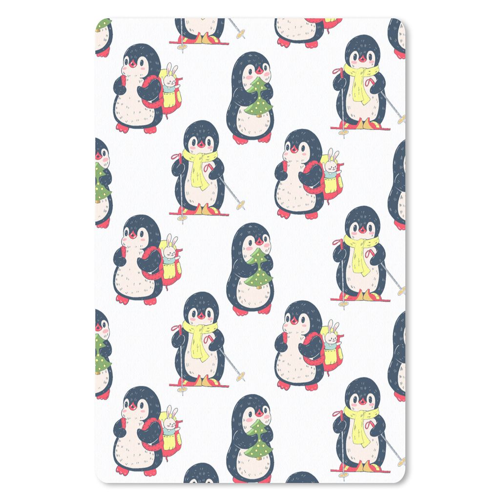 MuchoWow Mauspad Mousepad Pinguin - Ski - Winter - Kind - Muster 18x27 cm - Mousepads - Maus Mat - Pad - Mausunterlage