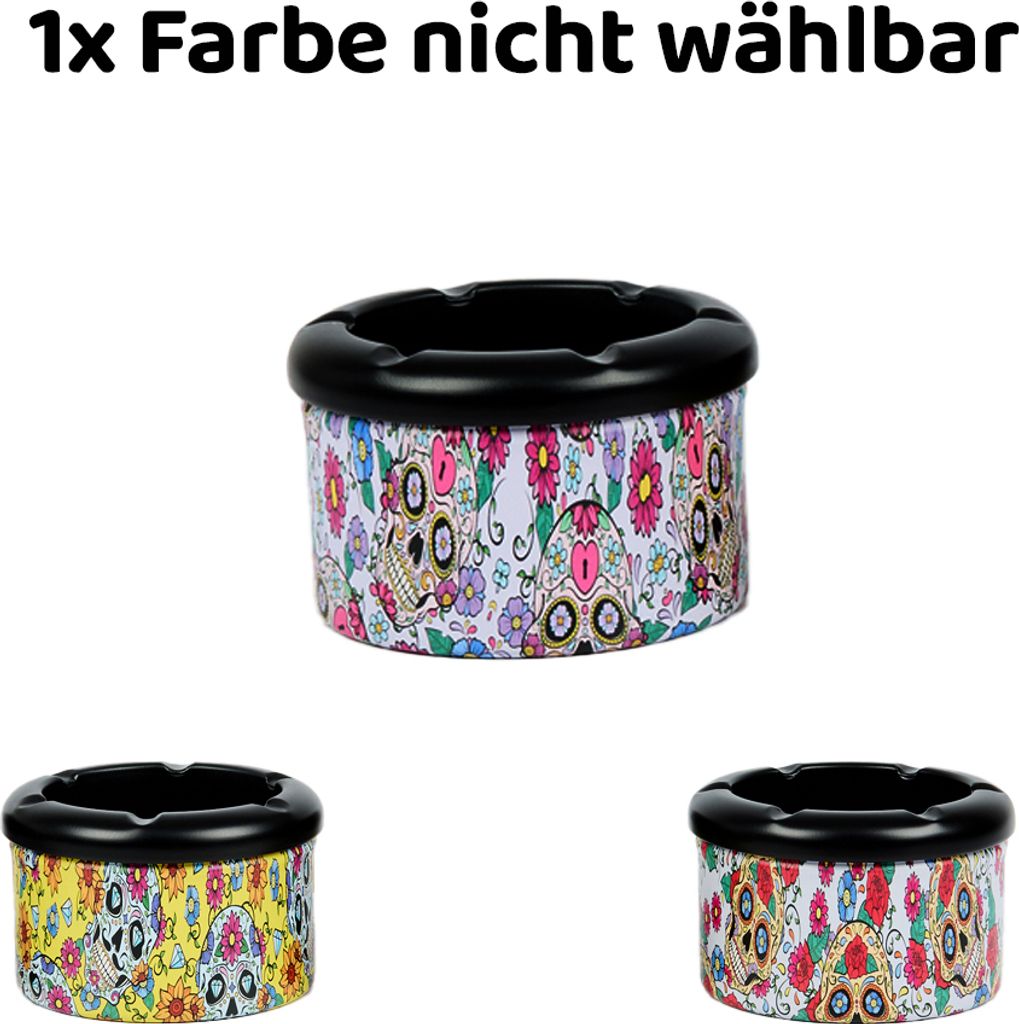 Atomic Aschenbecher Dose La Catrina aus Metall Ø8cm, nicht wählbar