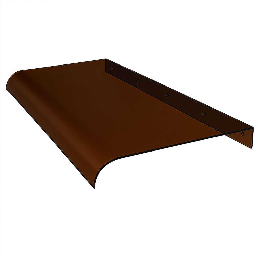 Ame - Set aus 3 Vordächern für den Außenbereich 153x35,5 cm aus rauchfarbenem Polycarbonat