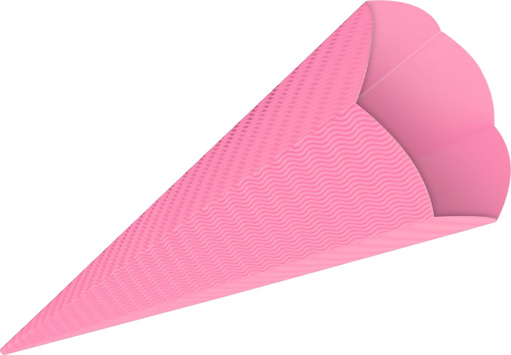 3D Color Schultüten Bastelwellpappe 68CM ROSA - Schultüten Produktbild 