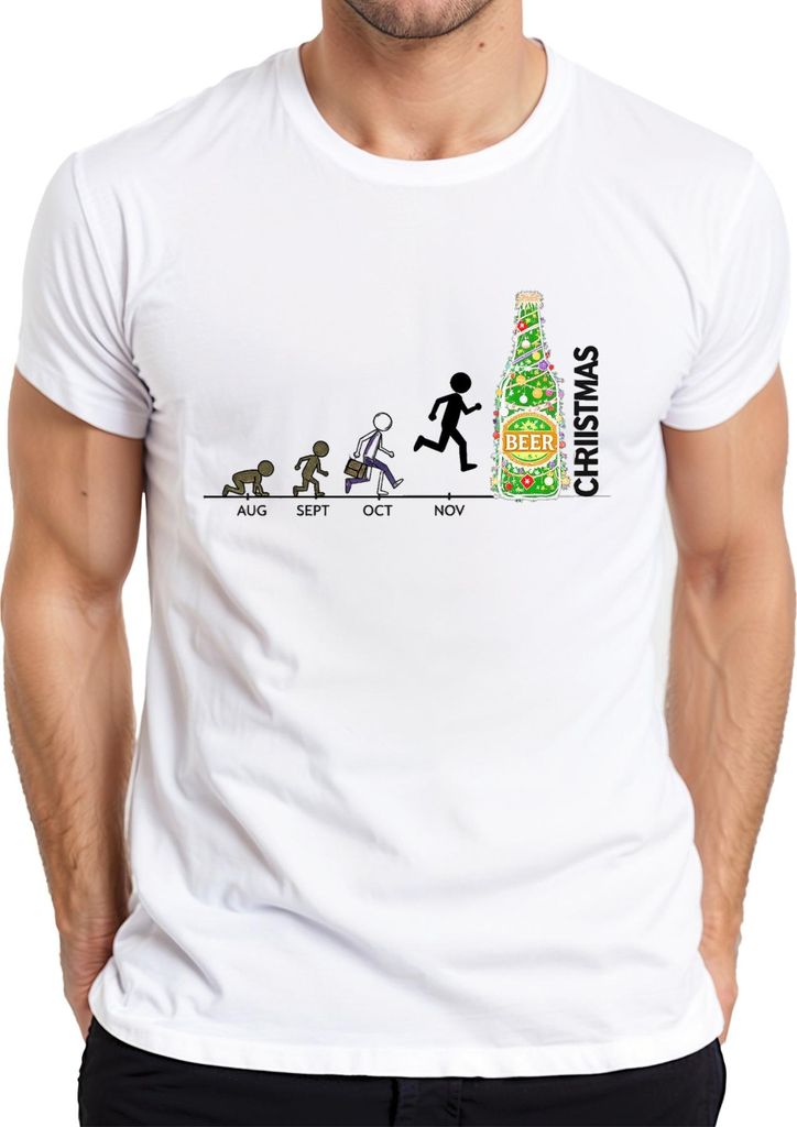 Weihnachten BEER Weihnachtsbier Bier Countdown Weihnachtsbaum Lus Herren T-Shirt, Weiß, S