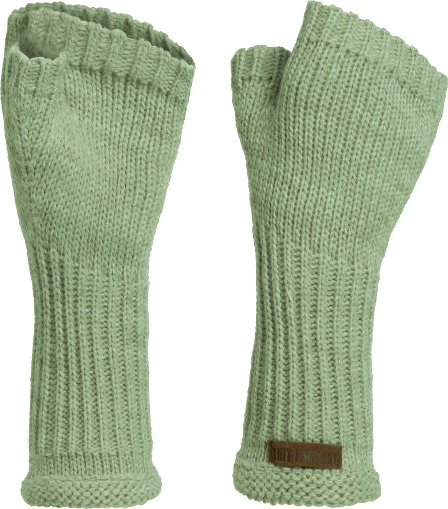 Knit Factory Cleo Handstulpen - Sage Green - One Size