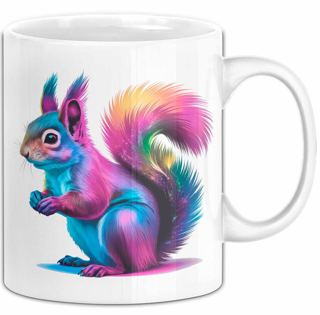 Eichhörnchen Tierliebhaber Tasse Geschenk Lustige Geschenkidee Spruch (Weiß)
