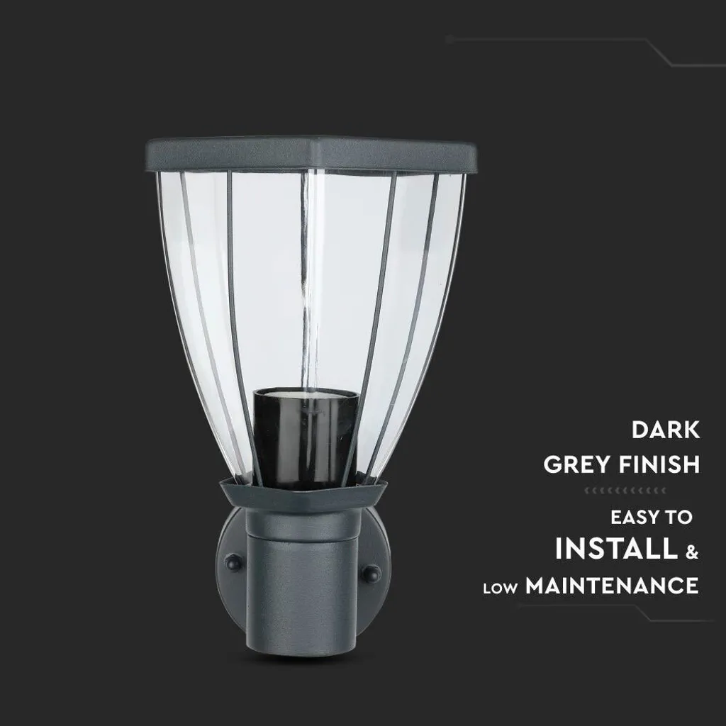 Lampe de Façade Anti-Corrosion IP44 E27 - Solution Éclairage Up Grise - 8