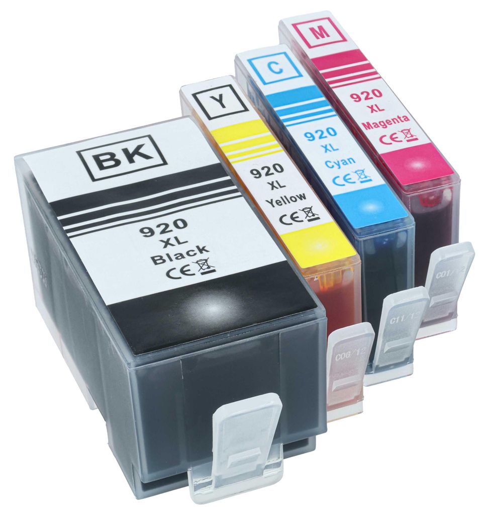 vhbw 4x Tintenpatronen kompatibel mit HP Officejet 7500 A Wireless, 7000 wide, 7500A, 7000, 7500, 7000 Special Edition Drucker + Chip (Kompatibel)