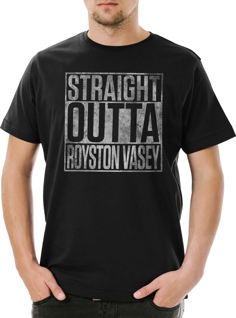 Urban Backwoods Straight Outta Royston Vasey, Herren T-Shirt, Farbe: Schwarz, Größe: 3XL