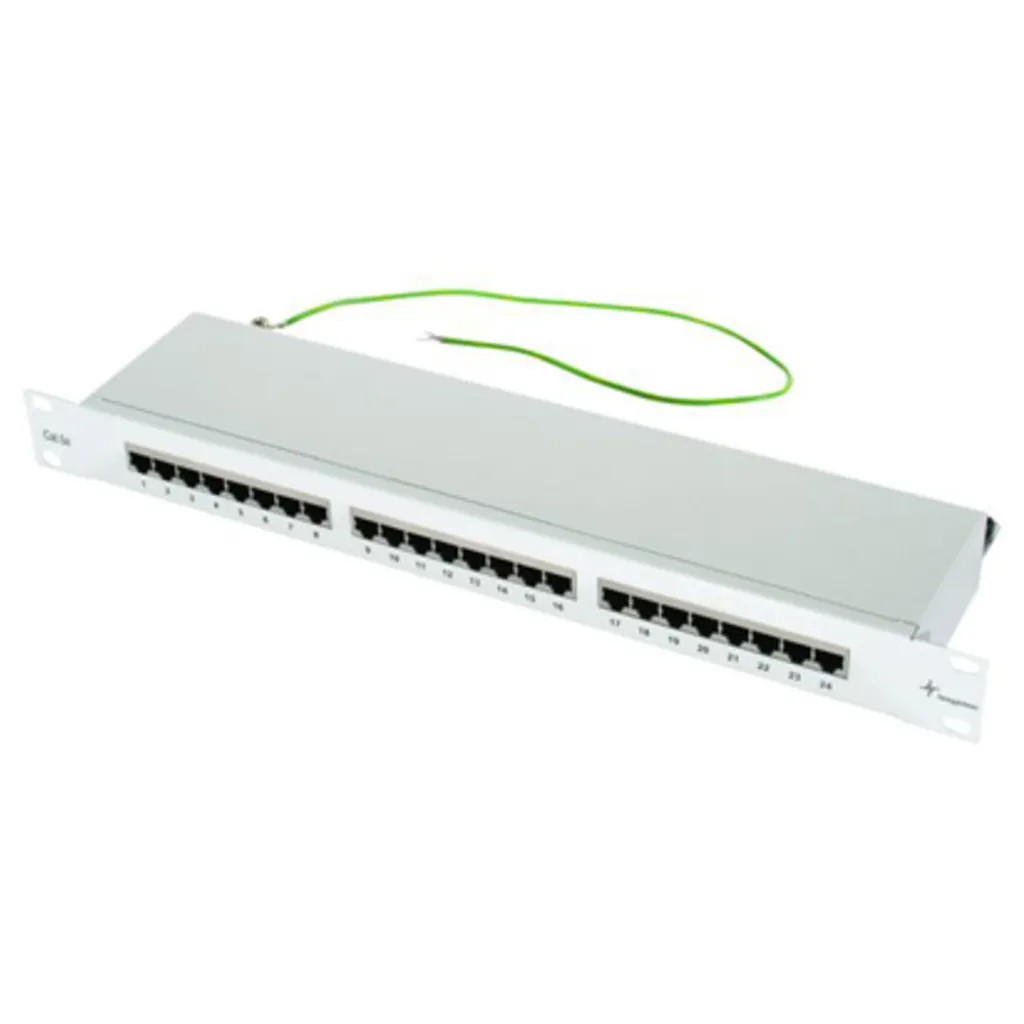 Panneau de brassage RJ45 Cat5e 24 ports pour baie informatique 19'' 1U