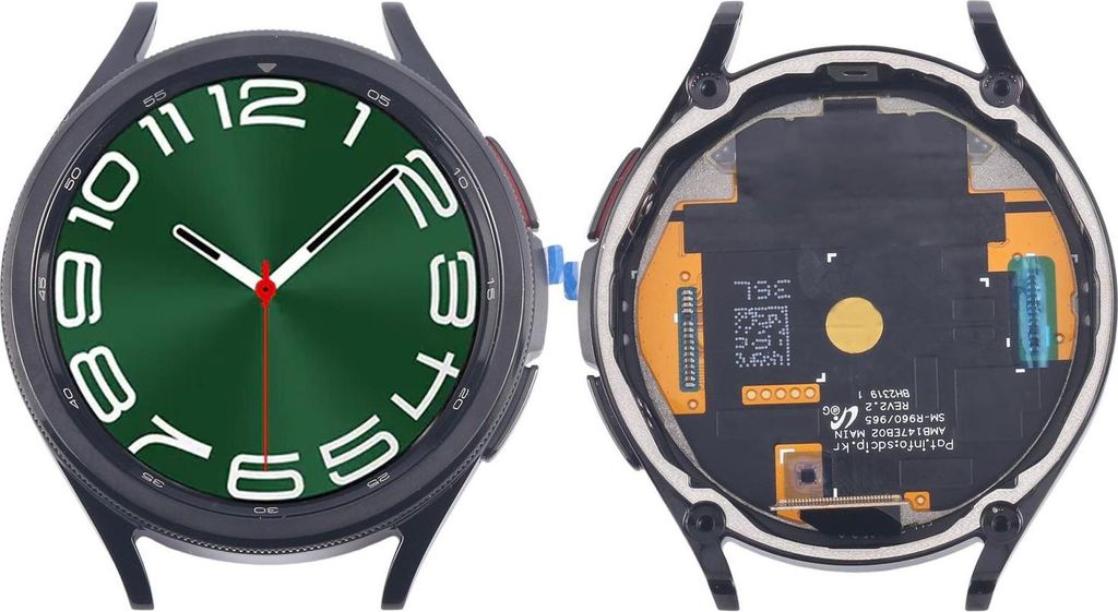 Für Samsung Galaxy Watch 6 Classic 47mm Display mit Rahmen Ersatzteil Schwarz