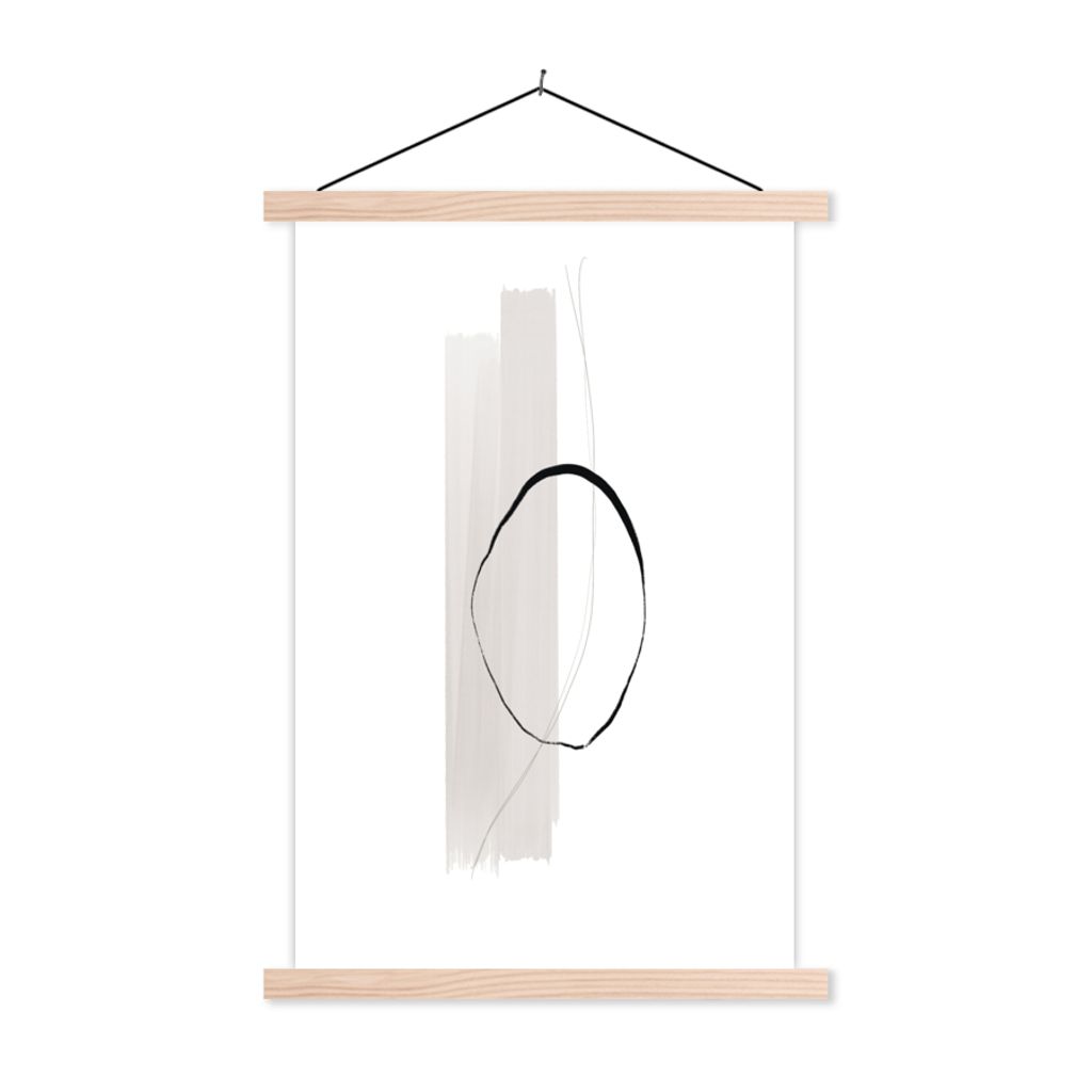 MuchoWow Textilposter Abstrakt - Pastell - Design 40x60 cm mit holzfarbenen Rahmen - Poster