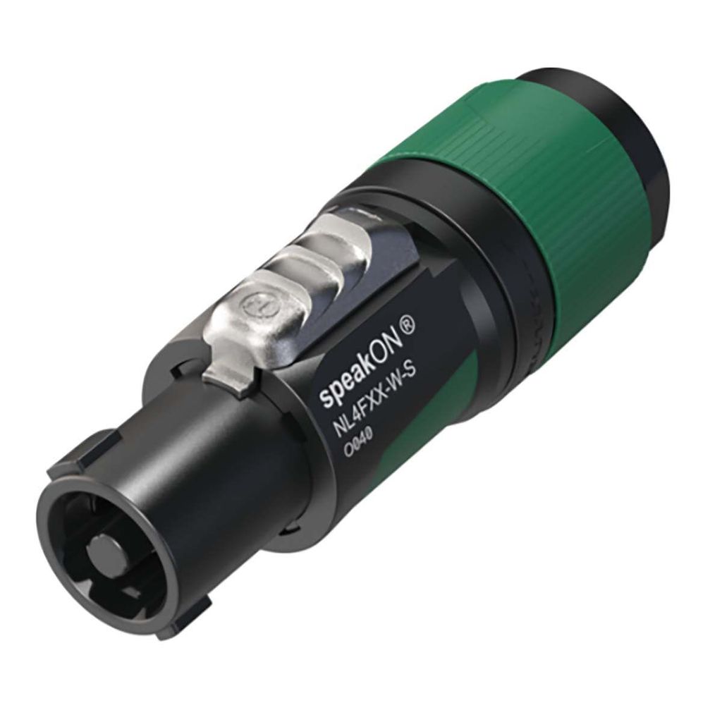 Neutrik NL4FXX-W-S, speakON, Schwarz, Grün, Gerade, 17/11, IP20, 2800 V